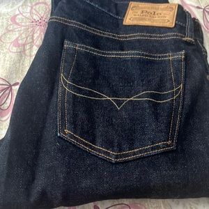 Polo dark blue jean. Button fly 32 x 30